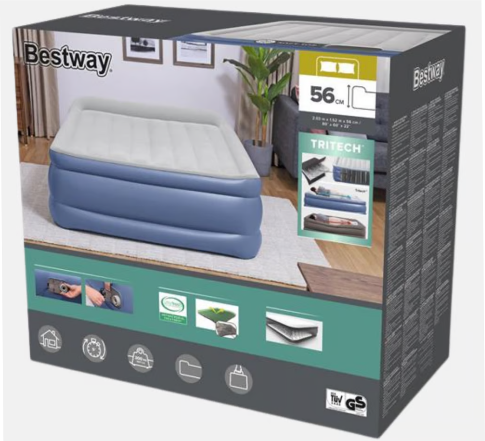COLCHÓN INFLABLE ELÉCTRICO KING BESTWAY 203x193